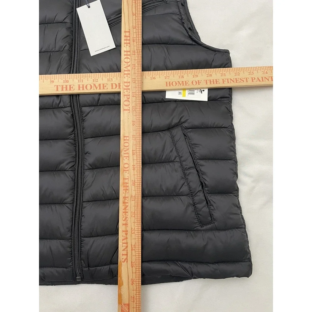 NEW Cole Haan Signature Puffer Vest Men's Medium Black Lightweight Full Zip